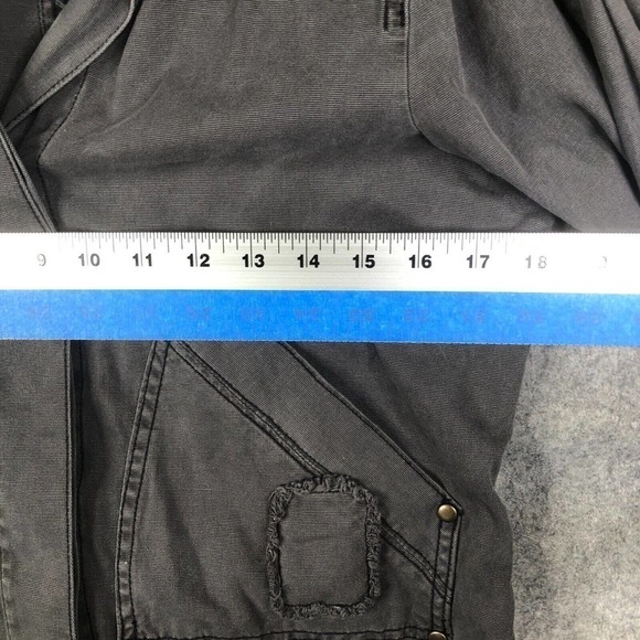 Anthropologie Utility Jacket Womens Small Gray Cotton Distressed Button Casual - Picture 6 of 9